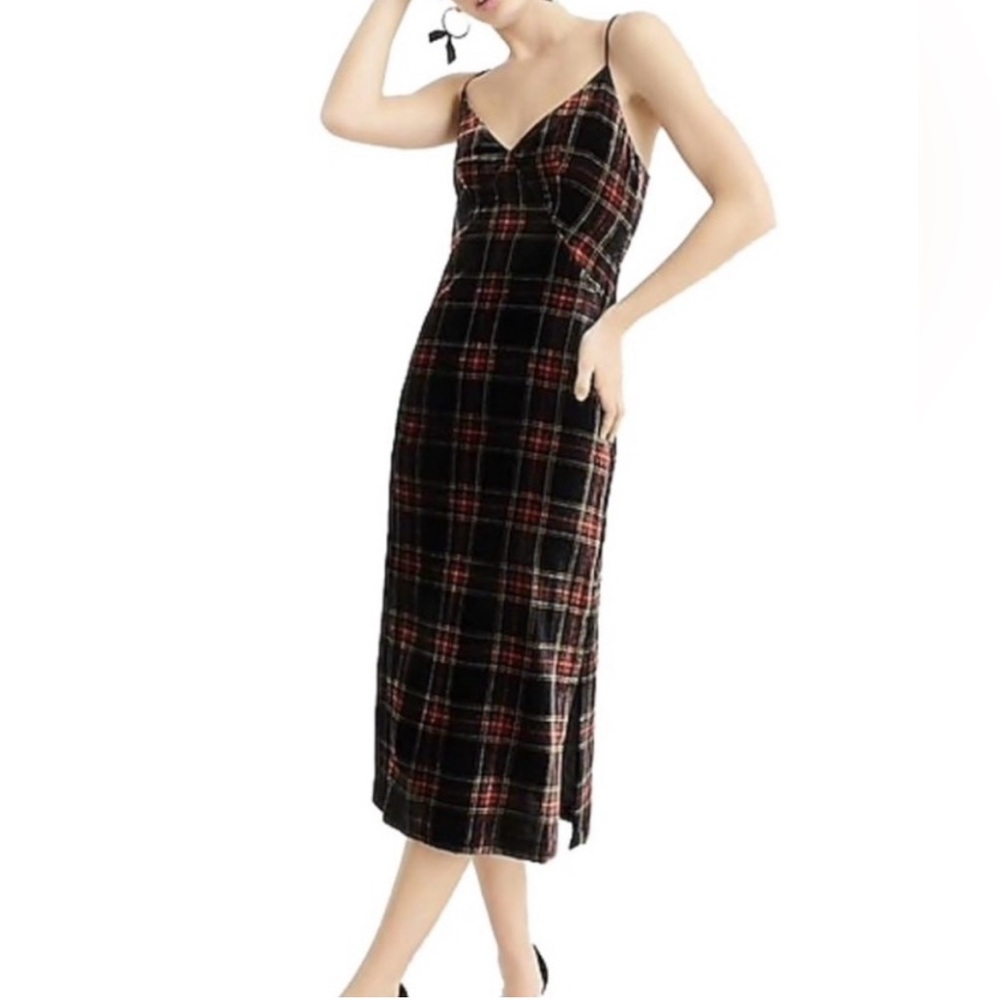 J. Crew Tartan Velvet Dress NWT Size 2